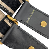 クリスチャン・ディオール Christian Dior ショルダーストラップ ブラック/ホワイト キャンパス×レザー レディース ストラップ