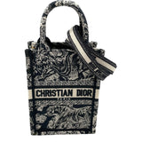 クリスチャン・ディオール Christian Dior ミニフォンバッグ ネイビー ジャガード レディース ショルダーバッグ