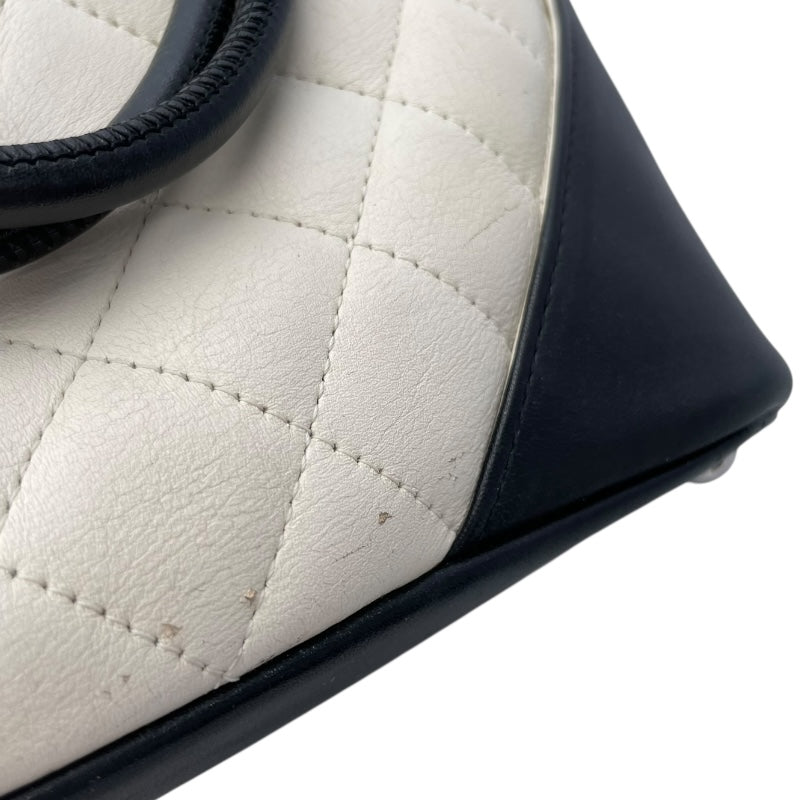 シャネル CHANEL カンボンライン トートバッグ スモール A25166 10番台 ホワイト×ピンク カーフレザー レディース トートバッグ