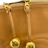 シャネル CHANEL ココボールトート ２番台 ベージュ キャビアスキン レディース ハンドバッグ