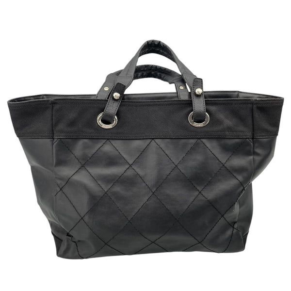 シャネル CHANEL パリビアリッツトートMM A34209 12番台 ブラック コーティングキャンバス レディース トートバッグ