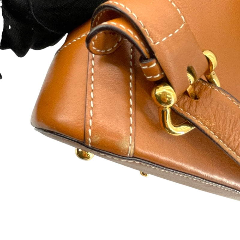ロエベ LOEWE アントンリュック ブラウン レザー レディース