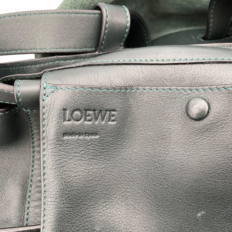 ロエベ LOEWE ドローストリング バックパック グリーン レザー