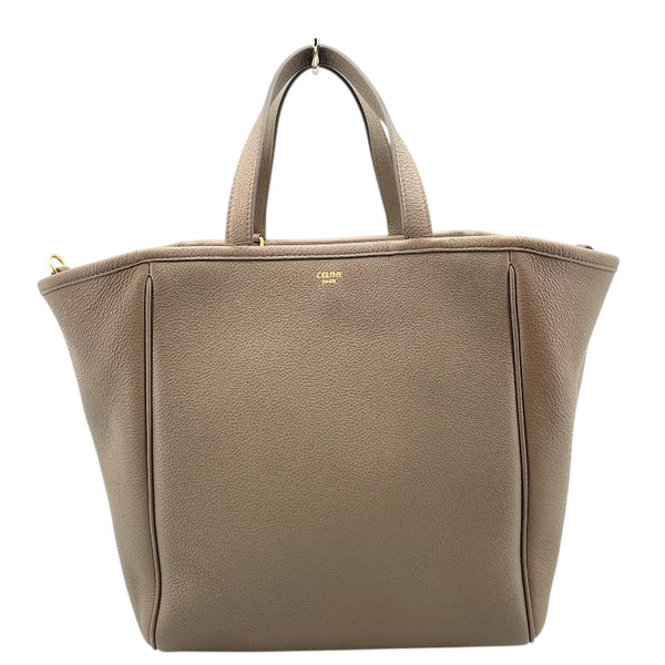 セリーヌ CELINE スモールフォールドカバ グレージュ レザー レディース ハンドバッグ