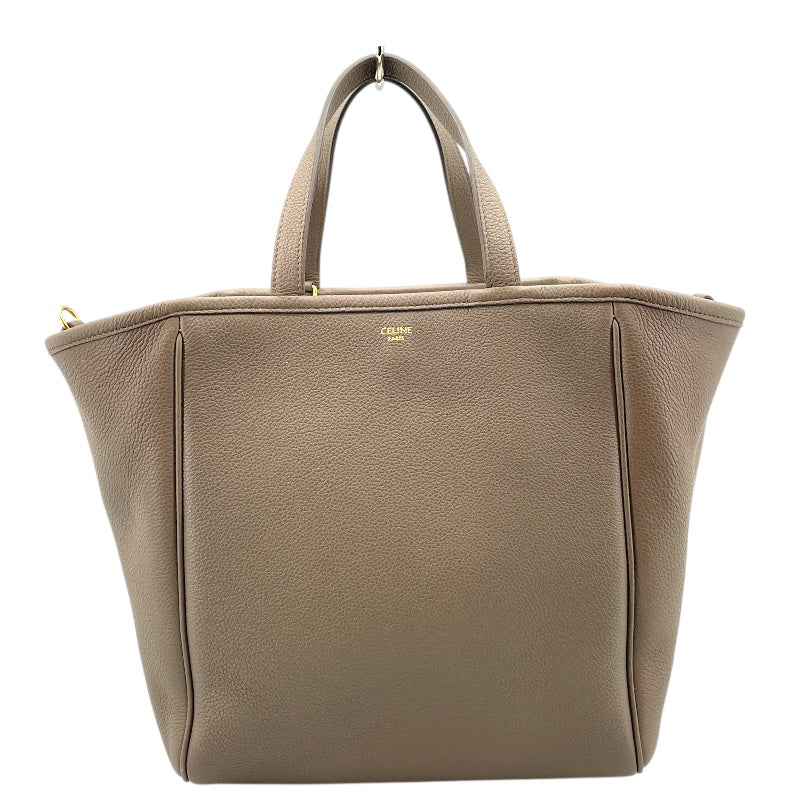 セリーヌ CELINE スモールフォールドカバ グレージュ レザー レディース ハンドバッグ