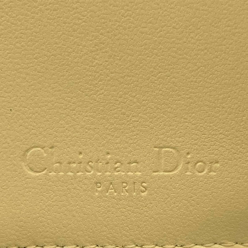 クリスチャン・ディオール Christian Dior コンパクトウォレット イエロー  レザー レディース コインケース