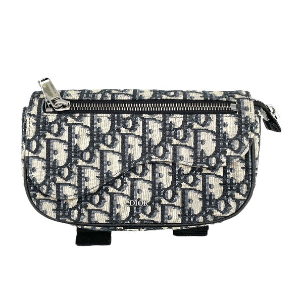 クリスチャン・ディオール Christian Dior オプリーク柄アームポーチ ベージュ×ブラック キャンバス レディース ポーチ