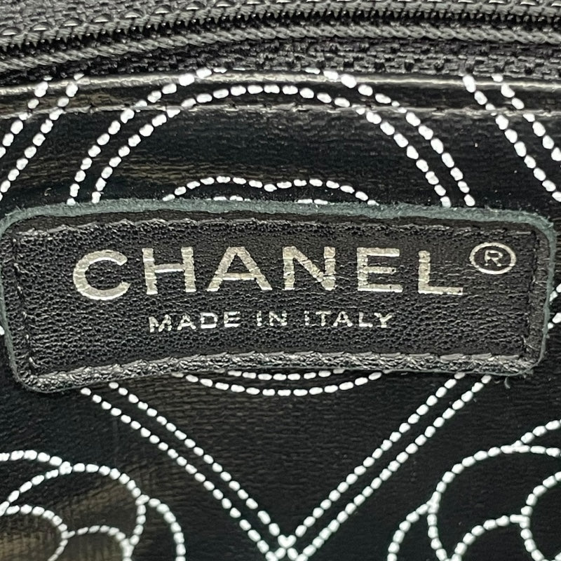 シャネル CHANEL カメリアショルダー A57273 25番台 ブラック×ベージュ キャンバス/ビニール レディース ショルダーバッグ