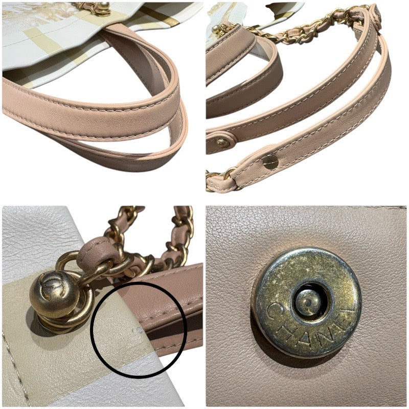シャネル CHANEL ボタニカルチェーントート ホワイト・ベージュ キャンバス レディース トートバッグ