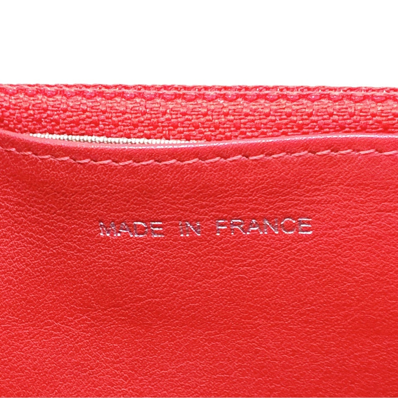シャネル CHANEL チェーンウォレット レッド シルバー金具 キャビアスキン レディース ショルダーバッグ