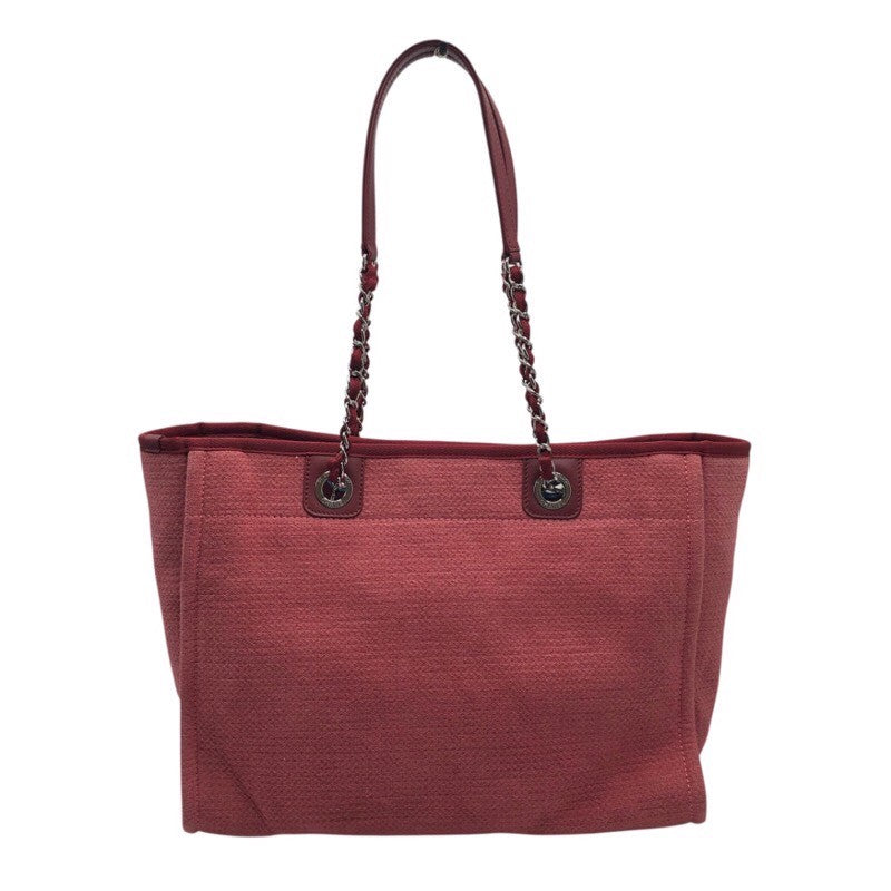 シャネル CHANEL ドーヴィルMM A67001 レッド×SV金具 キャンバス レディース トートバッグ