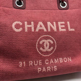 シャネル CHANEL ドーヴィルMM A67001 レッド×SV金具 キャンバス レディース トートバッグ