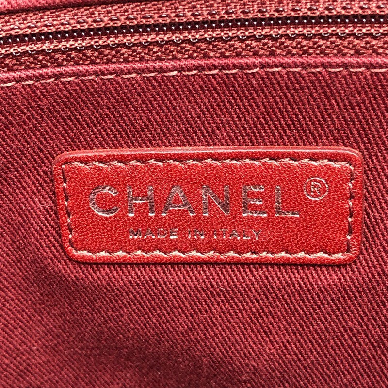 シャネル CHANEL ドーヴィルMM A67001 レッド×SV金具 キャンバス レディース トートバッグ