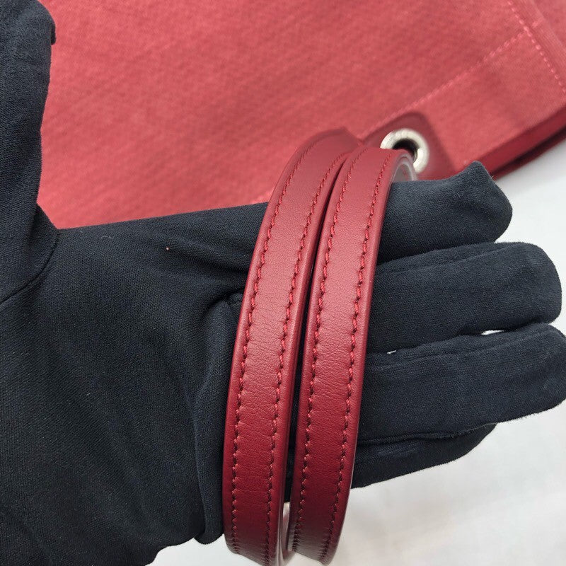 シャネル CHANEL ドーヴィルMM A67001 レッド×SV金具 キャンバス レディース トートバッグ