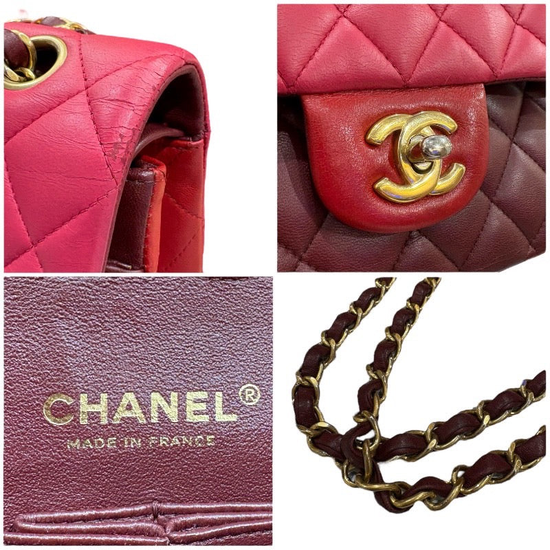 シャネル CHANEL マトラッセ25 A01112 レッド/ピンク/ボルドー/ゴールド金具  コットン レディース ショルダーバッグ