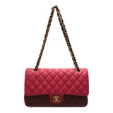シャネル CHANEL マトラッセ25 A01112 レッド/ピンク/ボルドー/ゴールド金具  コットン レディース ショルダーバッグ