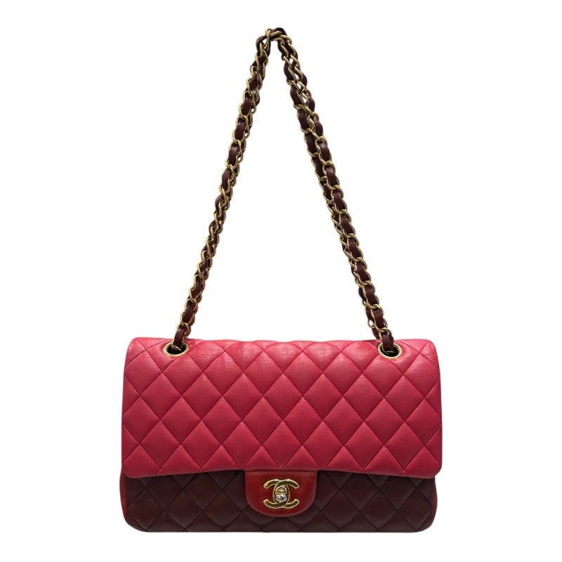 シャネル CHANEL マトラッセ25 A01112 レッド/ピンク/ボルドー/ゴールド金具  コットン レディース ショルダーバッグ