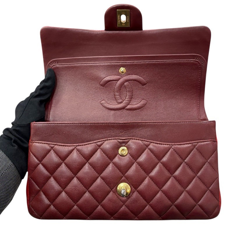 シャネル CHANEL マトラッセ25 A01112 レッド/ピンク/ボルドー/ゴールド金具  コットン レディース ショルダーバッグ