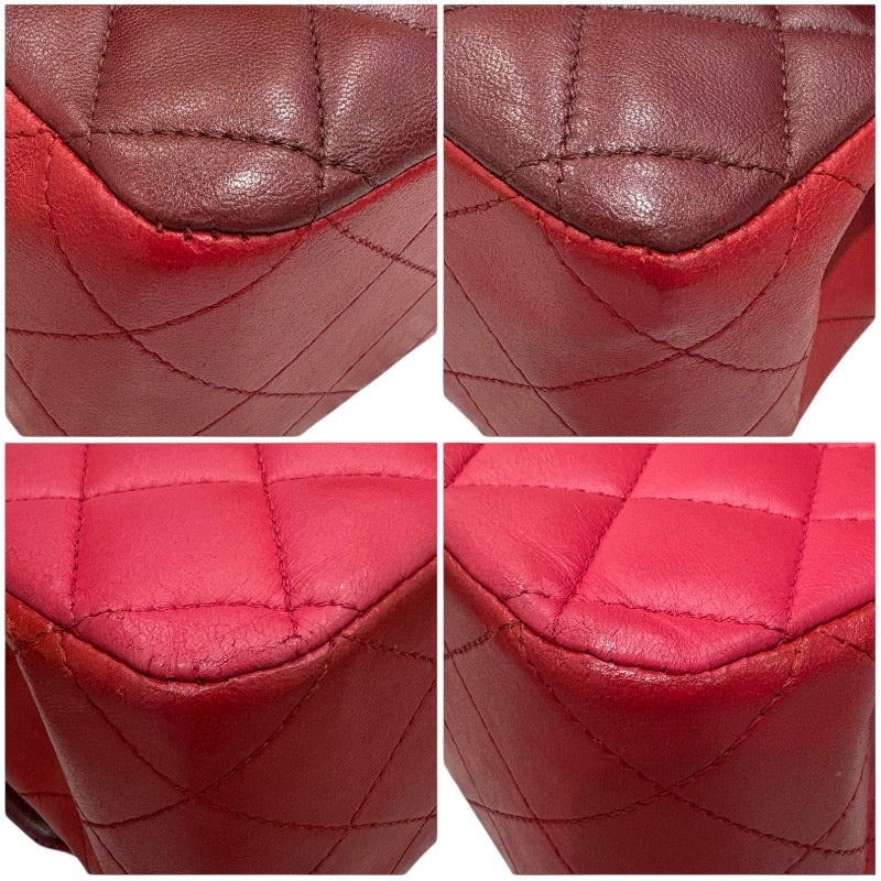 シャネル CHANEL マトラッセ25 A01112 レッド/ピンク/ボルドー/ゴールド金具  コットン レディース ショルダーバッグ