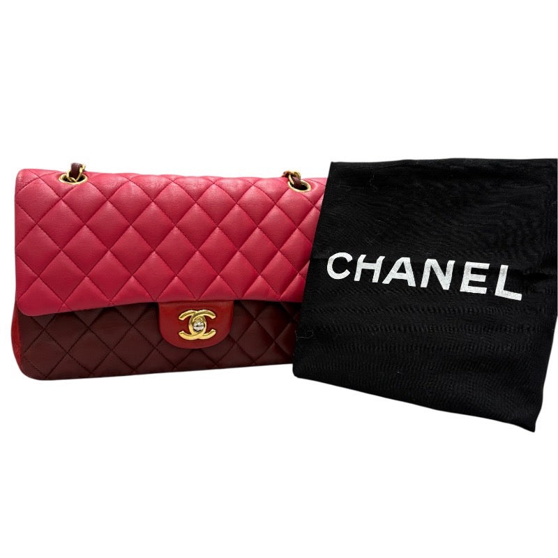 シャネル CHANEL マトラッセ25 A01112 レッド/ピンク/ボルドー/ゴールド金具  コットン レディース ショルダーバッグ