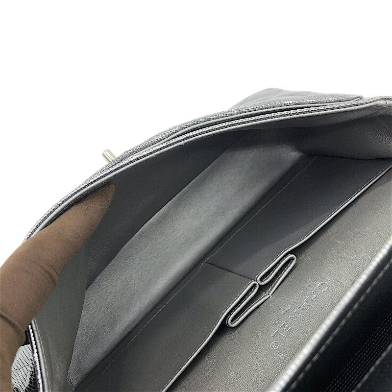 シャネル CHANEL マトラッセ25 21番台 A01112 シルバー×SV金具 レザー レディース ショルダーバッグ