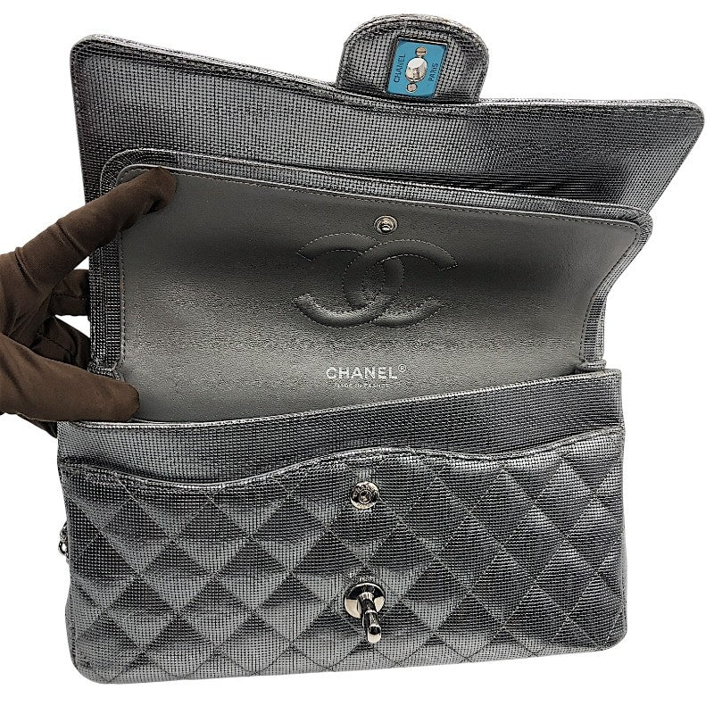 シャネル CHANEL マトラッセ25 21番台 A01112 シルバー×SV金具 レザー レディース ショルダーバッグ
