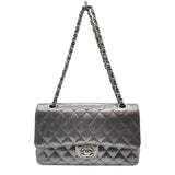 シャネル CHANEL マトラッセ25 21番台 A01112 シルバー×SV金具 レザー レディース ショルダーバッグ