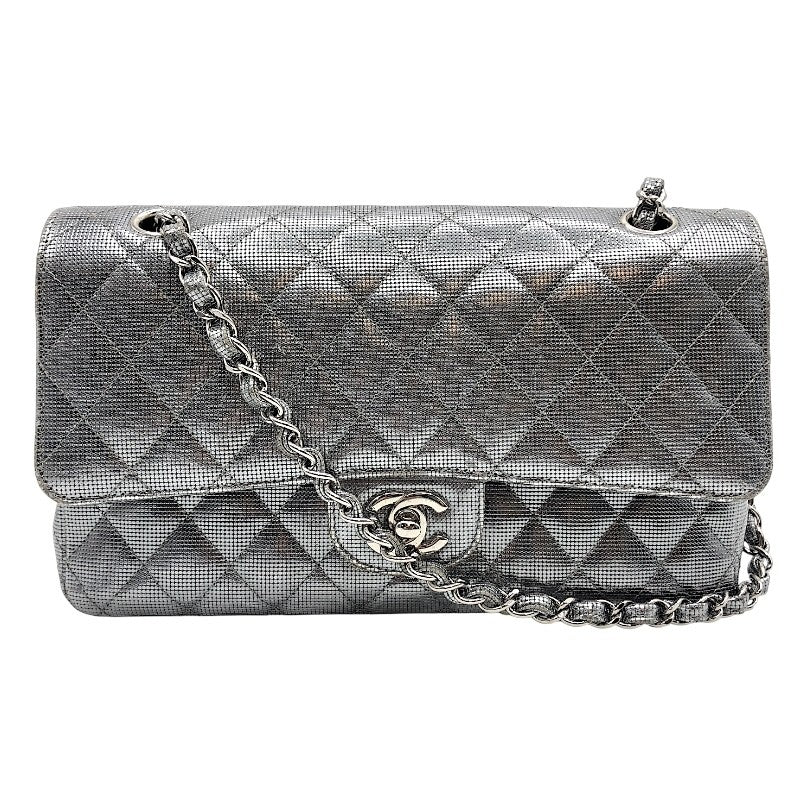 シャネル CHANEL マトラッセ25 21番台 A01112 シルバー×SV金具 レザー レディース ショルダーバッグ