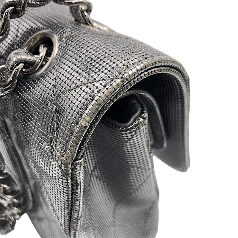 シャネル CHANEL マトラッセ25 21番台 A01112 シルバー×SV金具 レザー レディース ショルダーバッグ