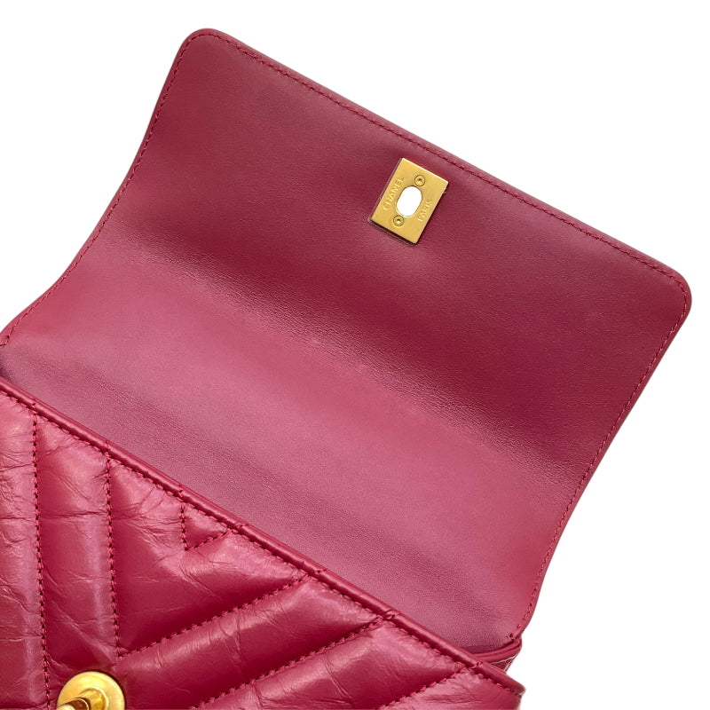 シャネル CHANEL ココハンドルXS Vステッチ A92990 26番台 ピンク ゴールド金具 ラムスキン レディース ハンドバッグ