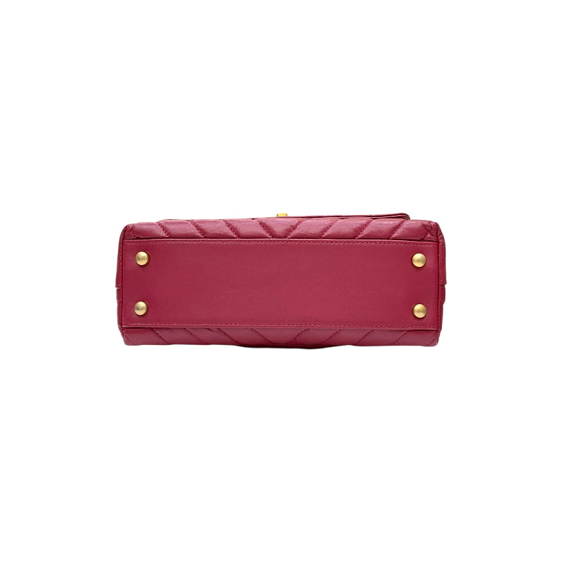 シャネル CHANEL ココハンドルXS Vステッチ A92990 26番台 ピンク ゴールド金具 ラムスキン レディース ハンドバッグ