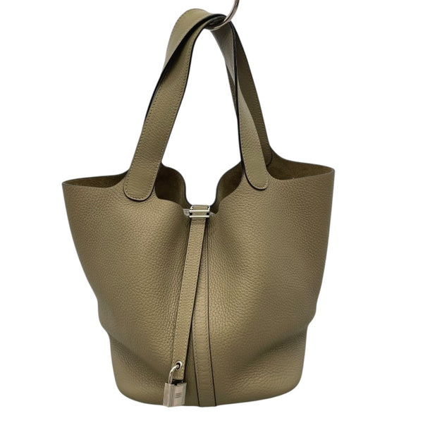 エルメス HERMES ピコタンロックMM X刻 セージ/SV金具 トリヨン レディース ハンドバッグ