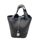 エルメス HERMES ピコタンロックPM □N刻 ブラック×SV金具 トリヨンクレマンス レディース ハンドバッグ