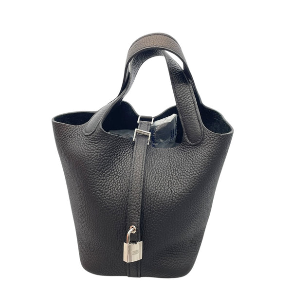 エルメス HERMES ピコタンロックPM □N刻 ブラック×SV金具 トリヨンクレマンス レディース ハンドバッグ