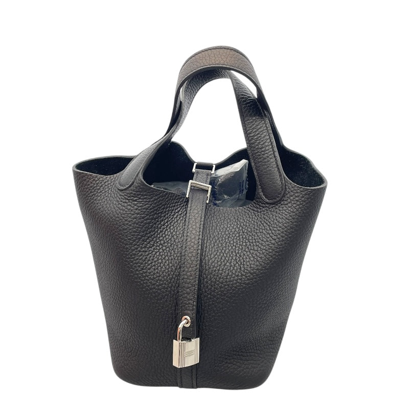 エルメス HERMES ピコタンロックPM □N刻 ブラック×SV金具 トリヨンクレマンス レディース ハンドバッグ