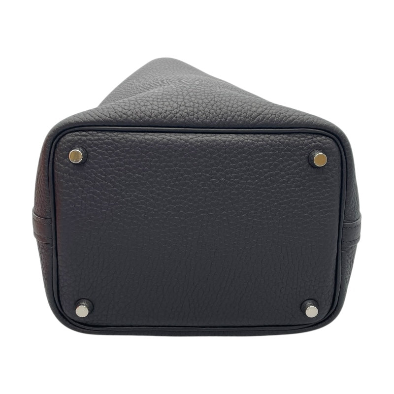 エルメス HERMES ピコタンロックPM □N刻 ブラック×SV金具 トリヨンクレマンス レディース ハンドバッグ