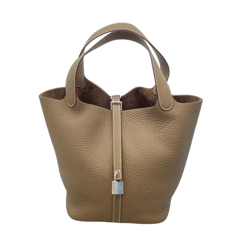 エルメス HERMES ピコタンロックMM W刻 グレー×SV金具 トリヨンクレマンス/エトゥープ レディース ハンドバッグ