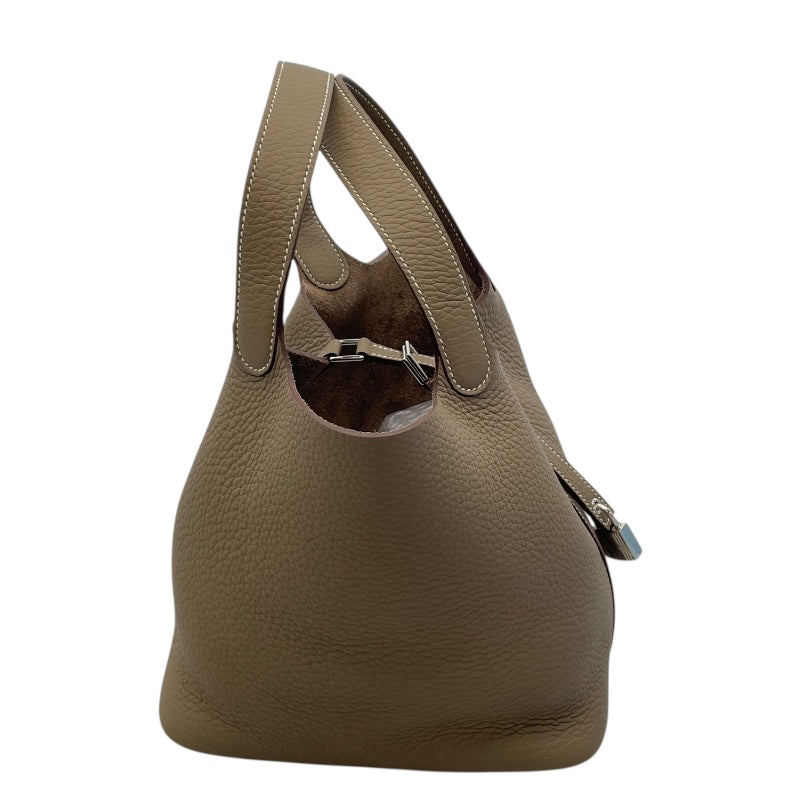 エルメス HERMES ピコタンロックMM W刻 グレー×SV金具 トリヨンクレマンス/エトゥープ レディース ハンドバッグ