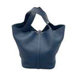 エルメス HERMES ピコタンロックMM Y刻 ディープブルー/SV金具 トリヨンクレマンス レディース ハンドバッグ