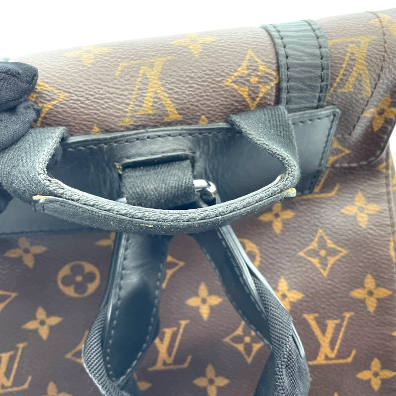 ルイ・ヴィトン LOUIS VUITTON クリストファー MM M43735 ブラウン　シルバー金具 モノグラムマカサー メンズ リュック・デイパック