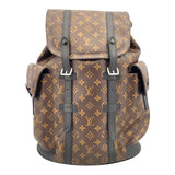 ルイ・ヴィトン LOUIS VUITTON クリストファー MM M43735 ブラウン　シルバー金具 モノグラムマカサー メンズ リュック・デイパック