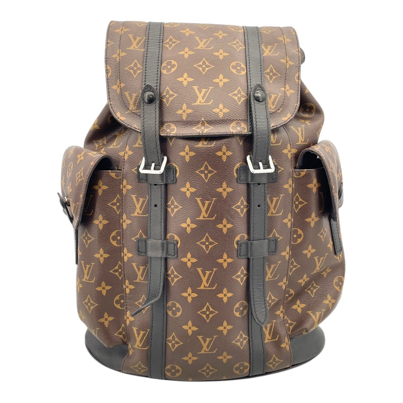 ルイ・ヴィトン LOUIS VUITTON クリストファー MM M43735 ブラウン　シルバー金具 モノグラムマカサー メンズ リュック・デイパック