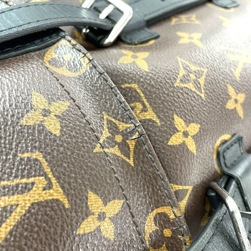 ルイ・ヴィトン LOUIS VUITTON クリストファー MM M43735 ブラウン　シルバー金具 モノグラムマカサー メンズ リュック・デイパック