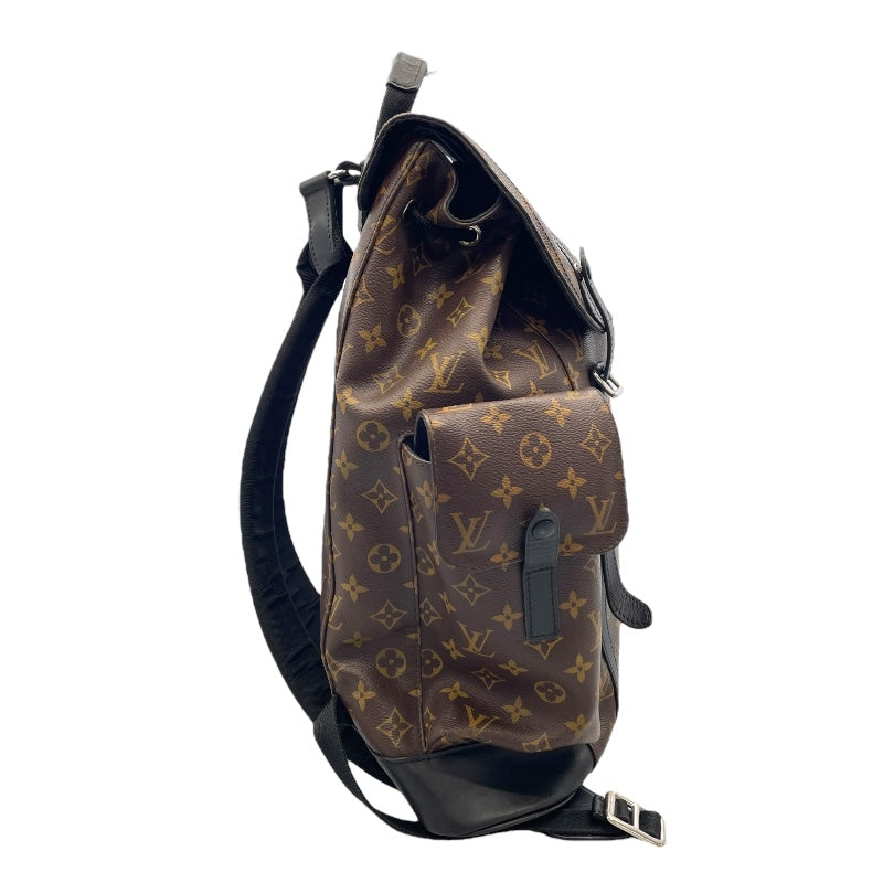ルイ・ヴィトン LOUIS VUITTON クリストファー MM M43735 ブラウン　シルバー金具 モノグラムマカサー メンズ リュック・デイパック