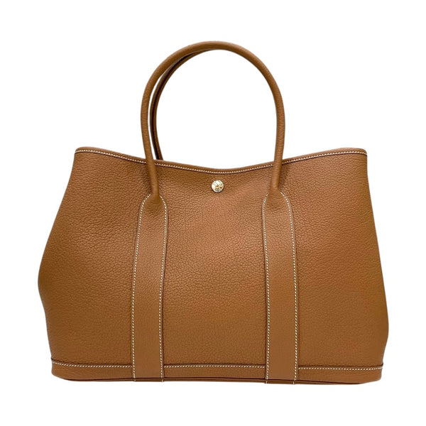 エルメス HERMES ガーデンパーティPM Y刻印 ゴールド シルバー金具 カントリー レディース ハンドバッグ