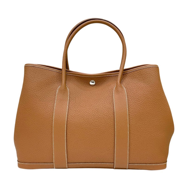 エルメス HERMES ガーデンパーティPM Y刻印 ゴールド シルバー金具 カントリー レディース ハンドバッグ