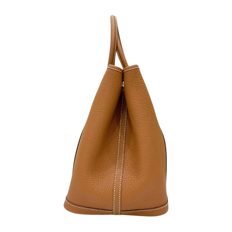 エルメス HERMES ガーデンパーティPM Y刻印 ゴールド シルバー金具 カントリー レディース ハンドバッグ