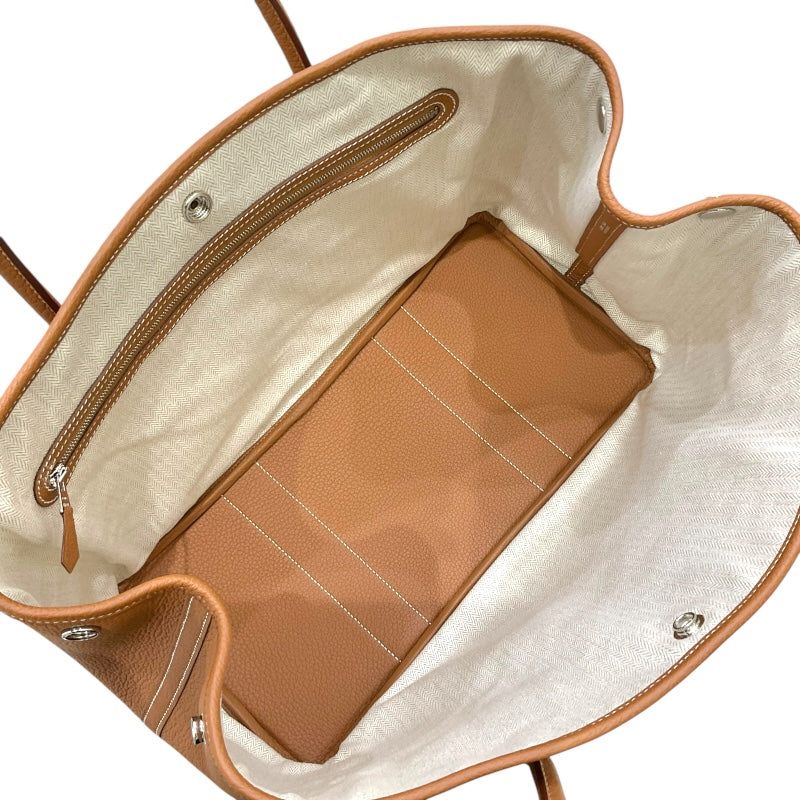 エルメス HERMES ガーデンパーティPM Y刻印 ゴールド シルバー金具 カントリー レディース ハンドバッグ