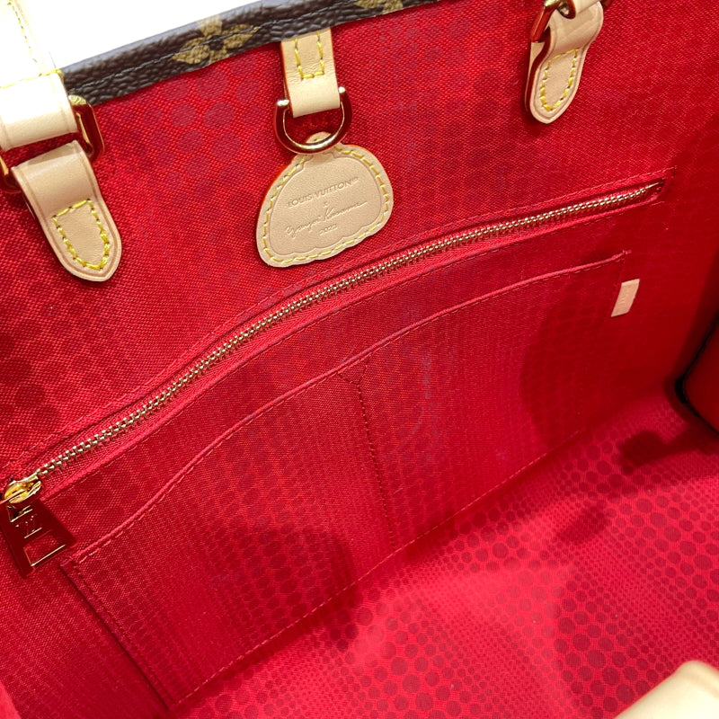ルイ・ヴィトン LOUIS VUITTON オンザゴーMM 草間彌生コラボ M46379 ブラウン モノグラム・キャンバス/レザー レディース トートバッグ