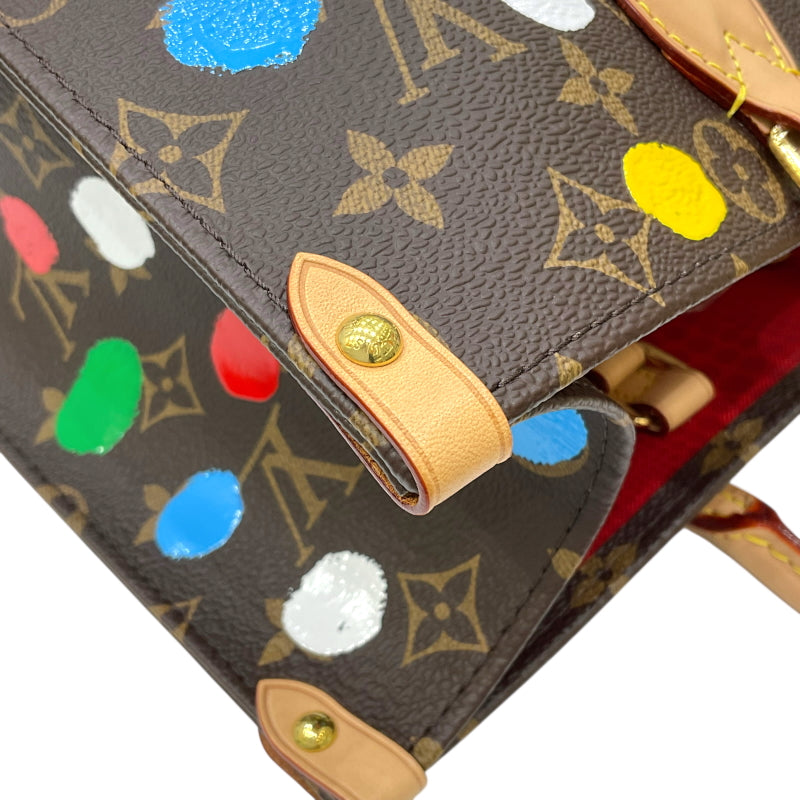 ルイ・ヴィトン LOUIS VUITTON オンザゴーMM 草間彌生コラボ M46379 ブラウン モノグラム・キャンバス/レザー レディース トートバッグ